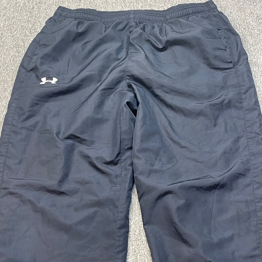Under Armour Mens Large Black Mesh Lined Track Pants Ankle Zip Athletic 2011
